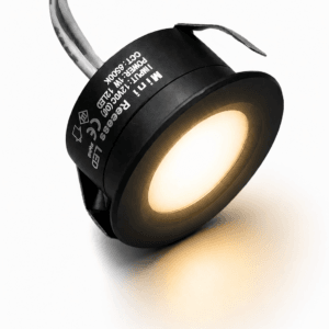 Aten lighting 12V Black Mini Recessed LED Downlight (IP67) – Compact Waterproof Light for Campervans, Boats & Porches Warm White