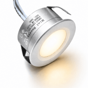 Aten Lighting 12V Silver Mini Recessed LED Warm White Downlight (IP67) – Compact Waterproof Light for Campervans, Boats & Porches