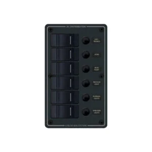 Blue Sea Systems 8373 Contura Water Resistant Circuit Breaker Panel 6 Position-Black