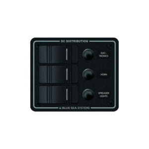 Blue Sea Systems 8374 Contura Water Resistant Circuit Breaker Panel 3 Position - Black