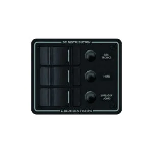Blue Sea Systems 8374 Contura Water Resistant Circuit Breaker Panel 3 Position - Black