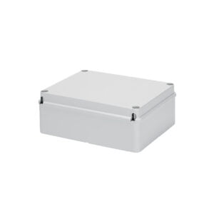 Gewiss GW44208 GWPLAST 75 Grey Weatherproof Junction Box with Smooth Walls & Screwn-on Hinged Lid IP56