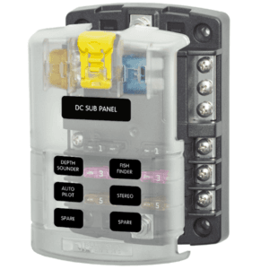 Blue Sea 5025B-BSS ST Fuse Block 6 Circuit