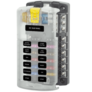 Blue Sea 5026B-BSS Fuse Block 12 Circuit With Earth