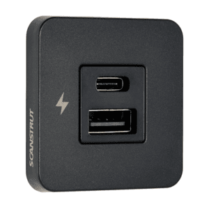 Scanstrut TILE USB-A / USB-C Interior Charging Socket 12/24V - Black Bezel